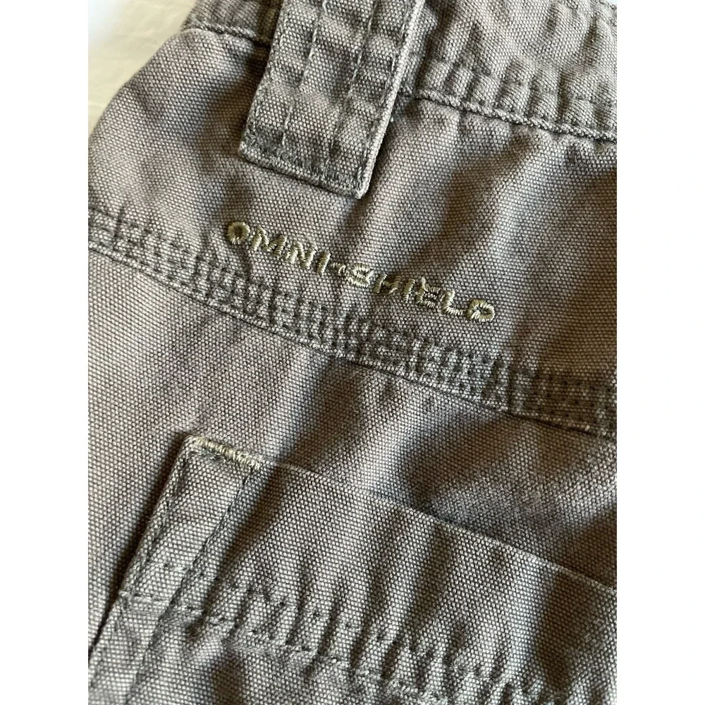 Columbia Omni-Shield Men's 38 Green Khaki Cotton Cargo Hiking Utility Shorts 9